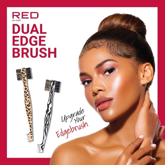 RED by Kiss Dual Edge Brush 3 in 1 Edge Brush Comb Soft and Hard Board Bristles - Picture 4 of 5